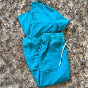 Figs Technical Teal Scrub Set